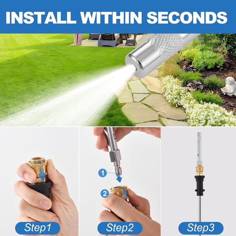 SYFLHYP 1 Pack Pressure Washer Long Range Chemical Soap Nozzle, Premium Ladder Saver Shooter Tip for 1700-6000 PSI, 3-7GPM Pressure Washer, with 1/4 inches Quick Connect - Image 5